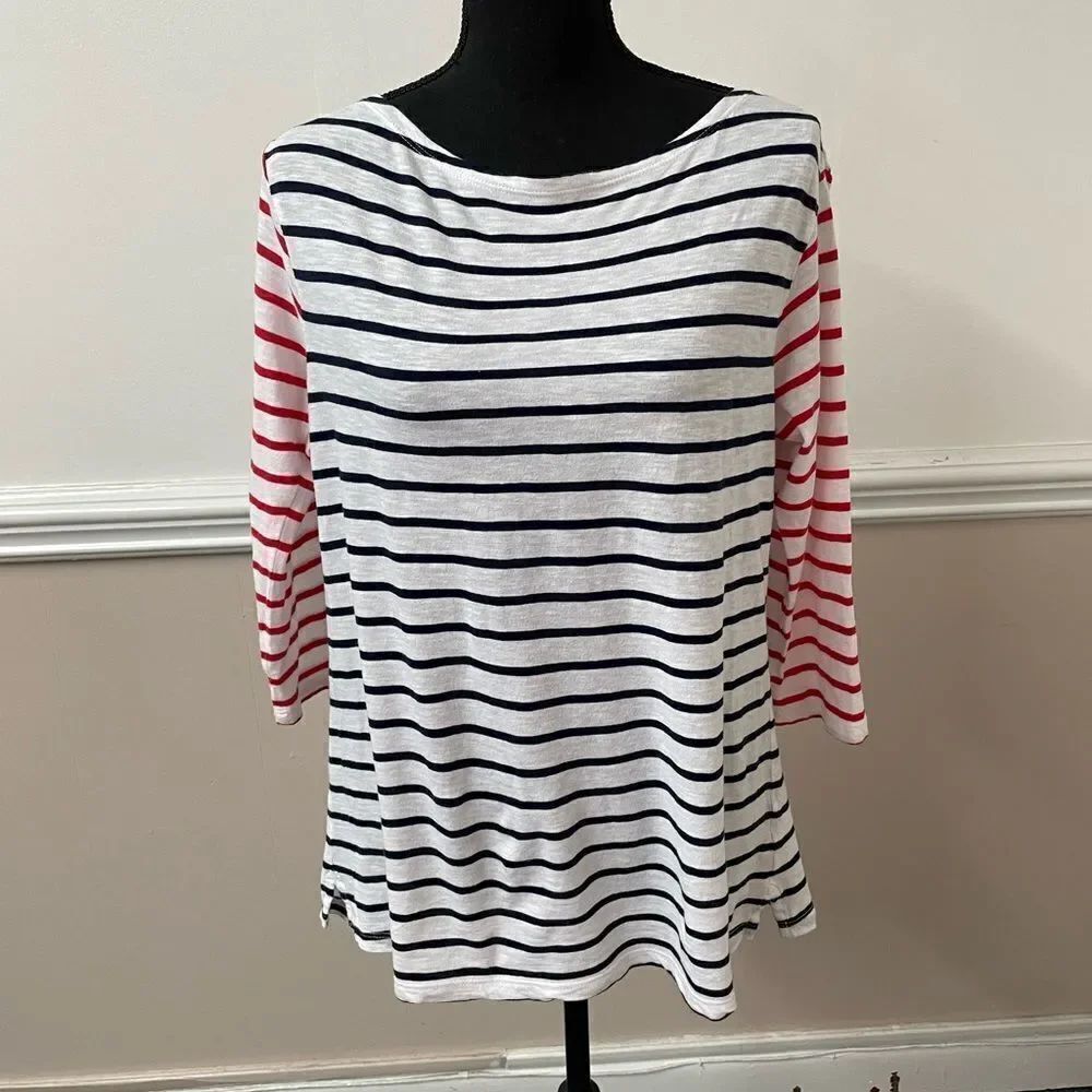 Crown & Ivy Classic Fit Vintage Wash Stripe Tee